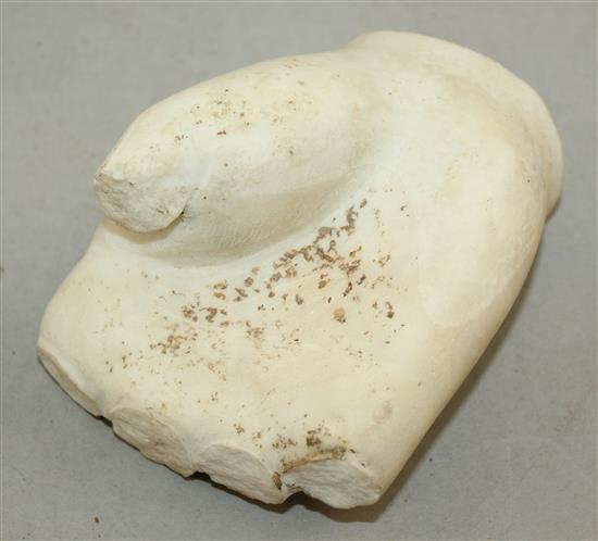 A Roman white marble hand fragment, c.2nd century AD, 11cm